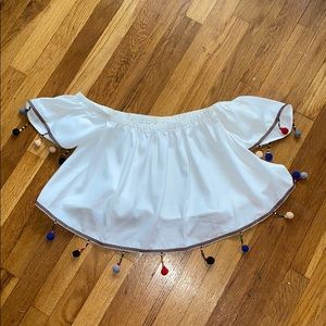 PomPom Off the Shoulder Top